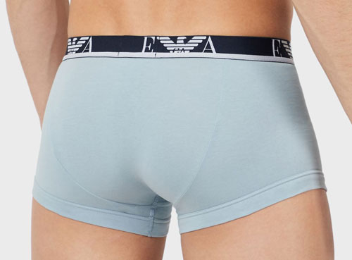 Armani boxershorts 3-pack blue blauw achterkant