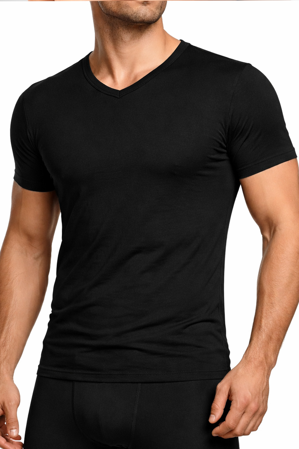 Apollo Bamboo T-shirts V-hals 4-pack zwart 