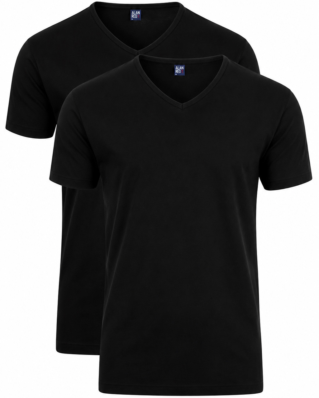 Alan Red T-shirts Vermont V-hals 2-pack zwart