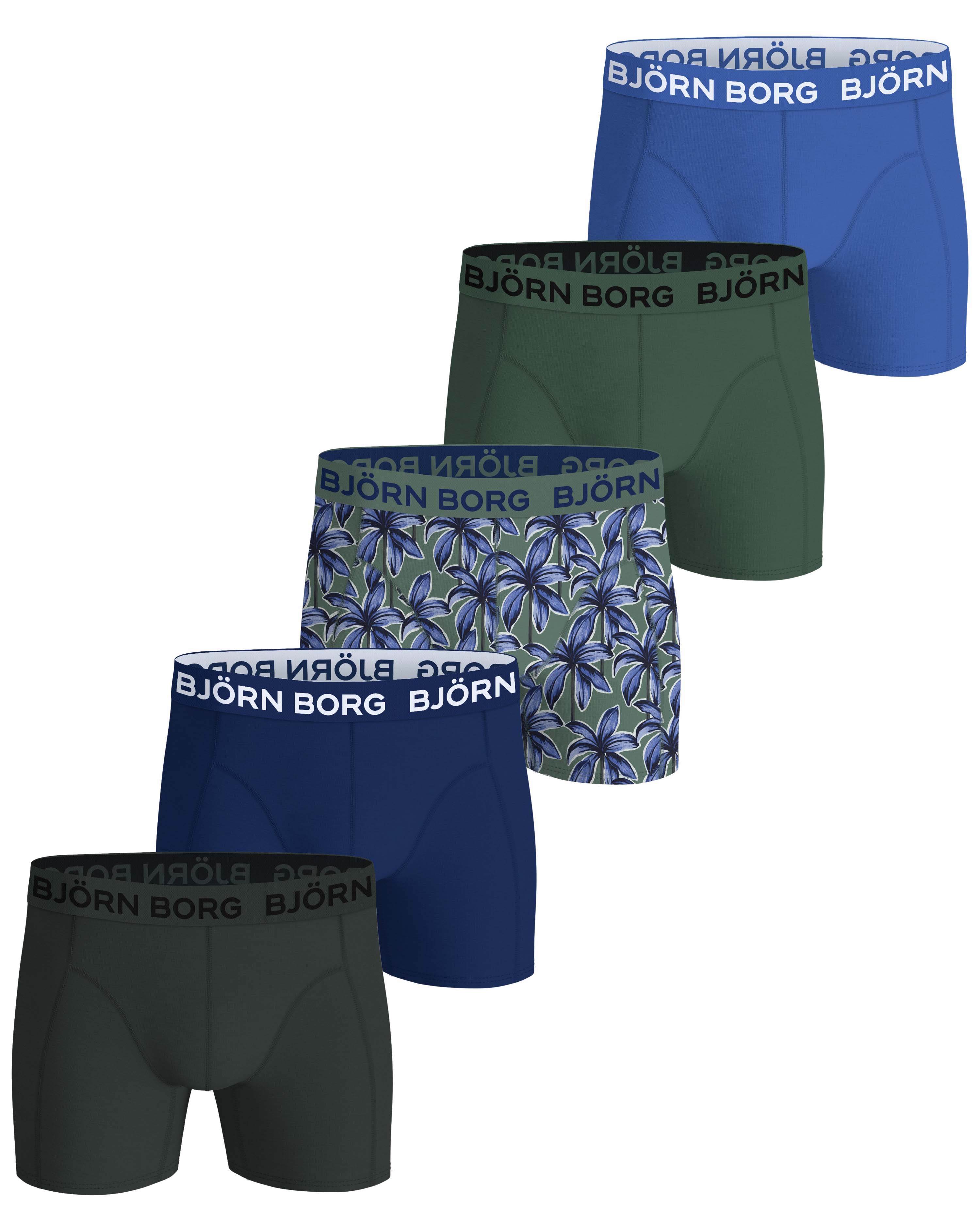 Bjorn Borg boxershorts voor jongens 5-pack  groen - blauw 
