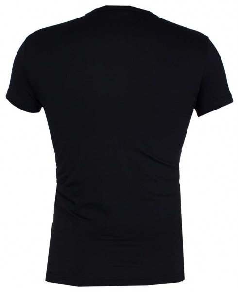 Armani 2-pack T-shirts zwart Monogram acherkant
