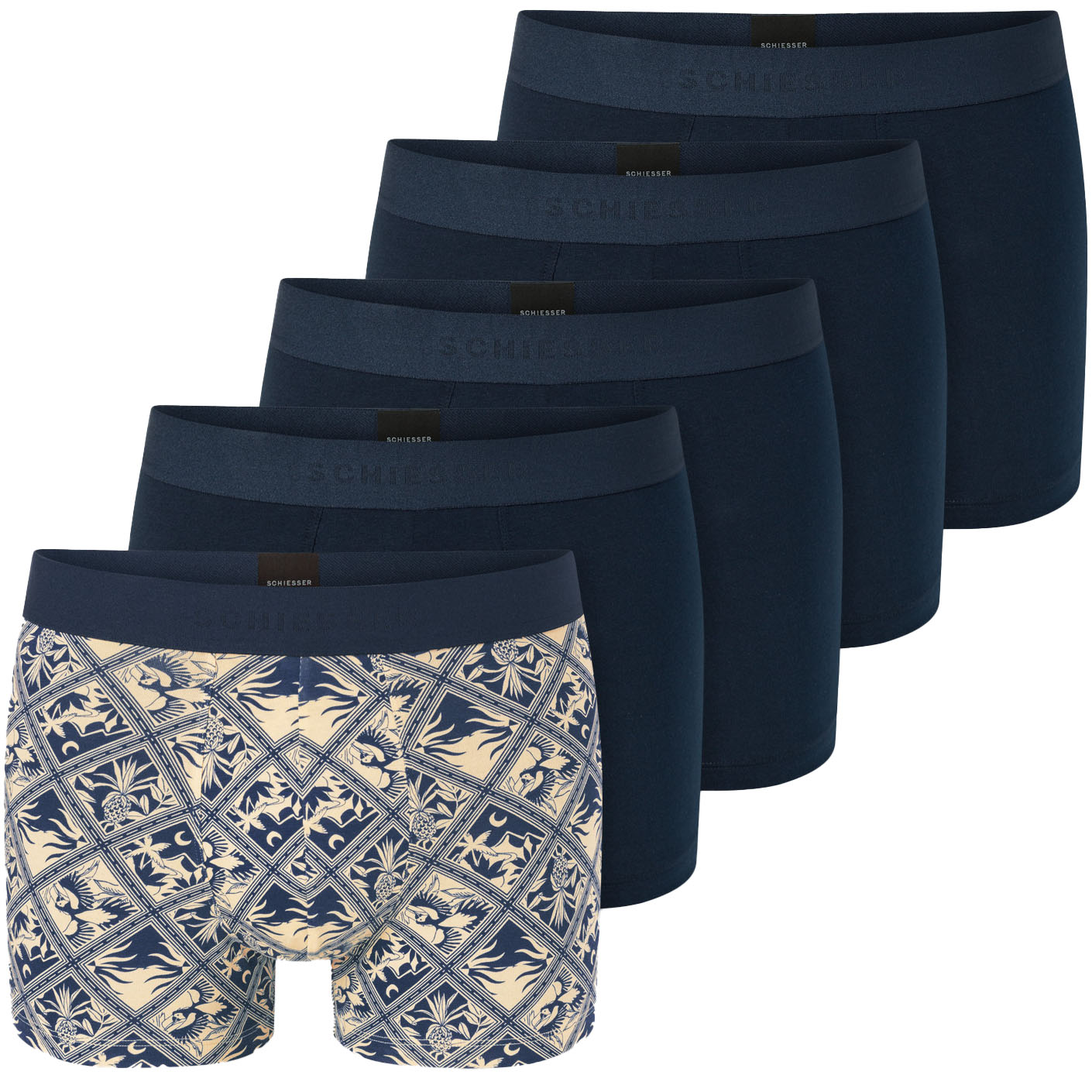 Schiesser Boxershorts 95/5 blauw