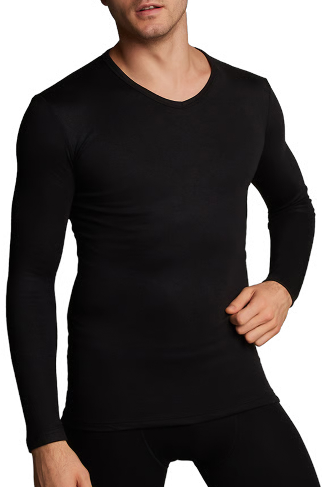 Ten Cate Thermo V-shirt lange mouw zwart