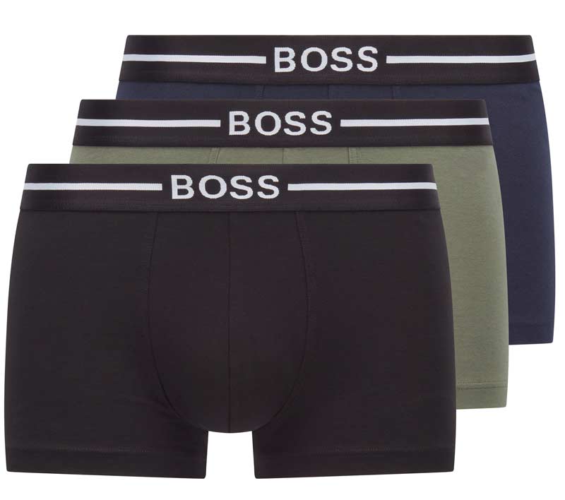 Hugo Boss boxershorts groen-zwart-blauw 3-pack