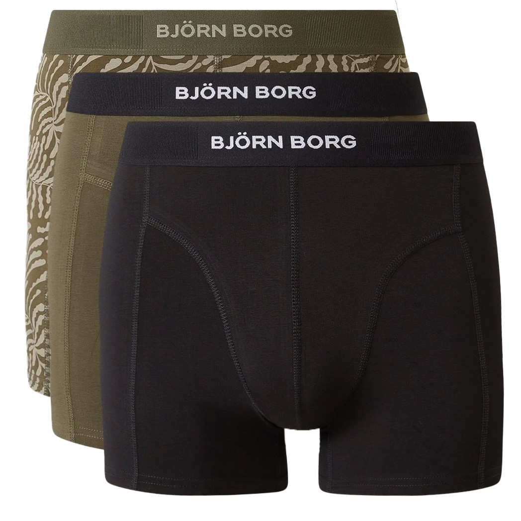 Bjorn Borg Boxershorts Organic cotton 3-pack groen-zwart