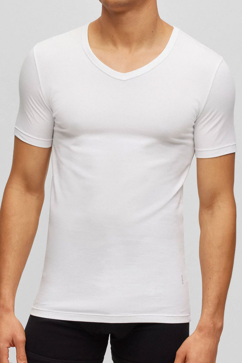 Hugo Boss V-shirt modern slim fit 2-pack wit