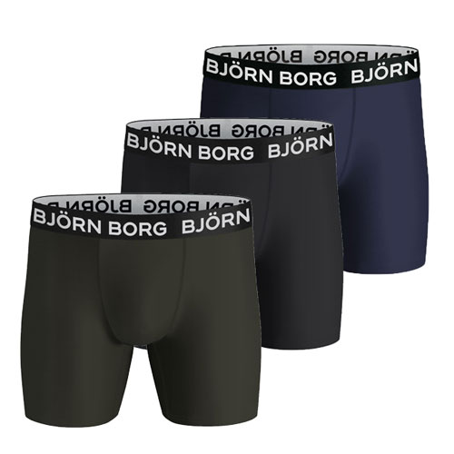 Bjorn Borg Boxershort Performance 3-pack groen-blauw-zwart