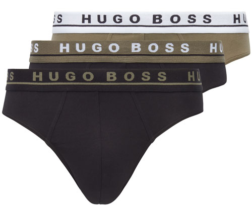 Hugo Boss slips 3-pack zwart-groen