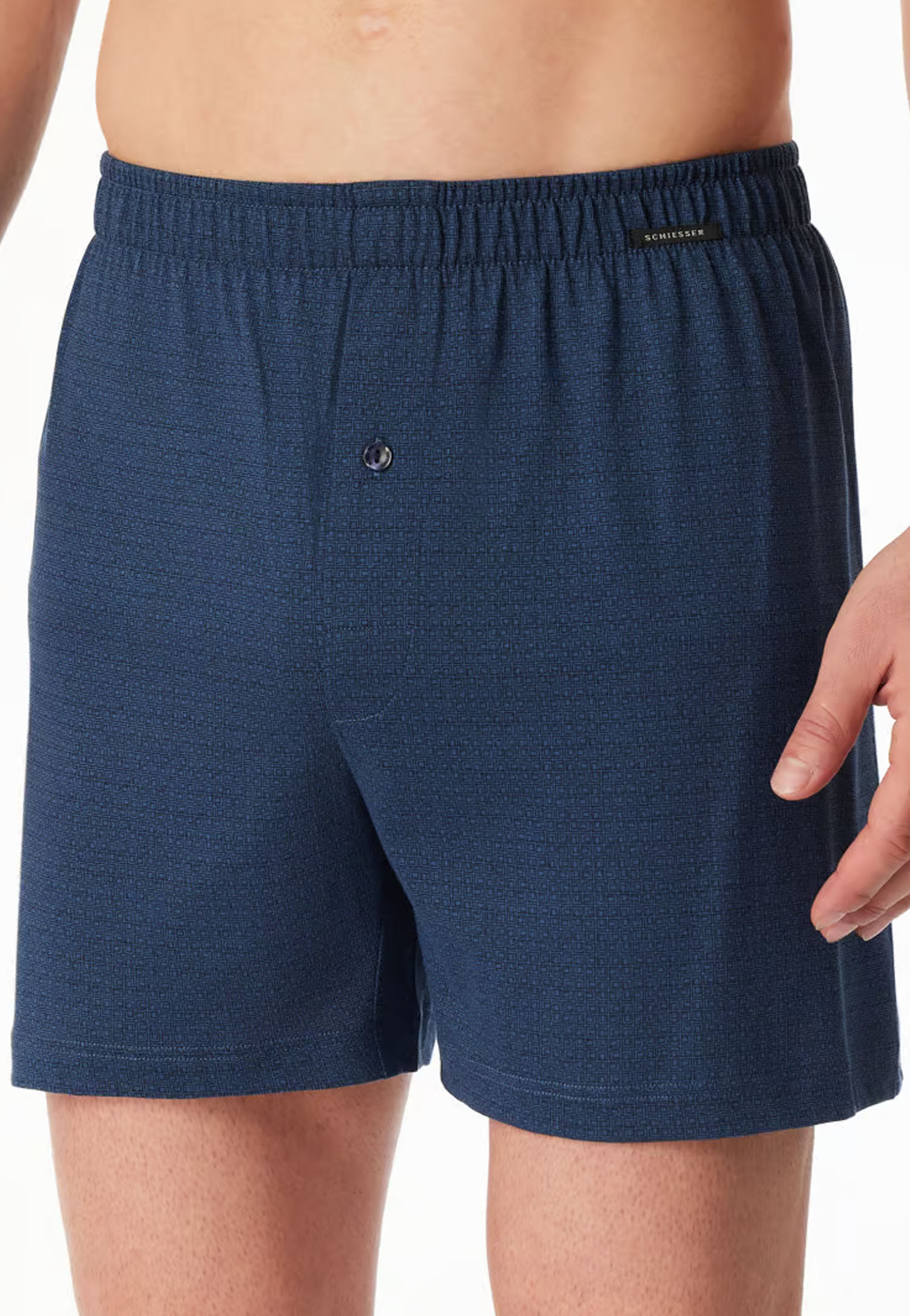 Schiesser Boxers Jersey 2-pack petrol-blauw