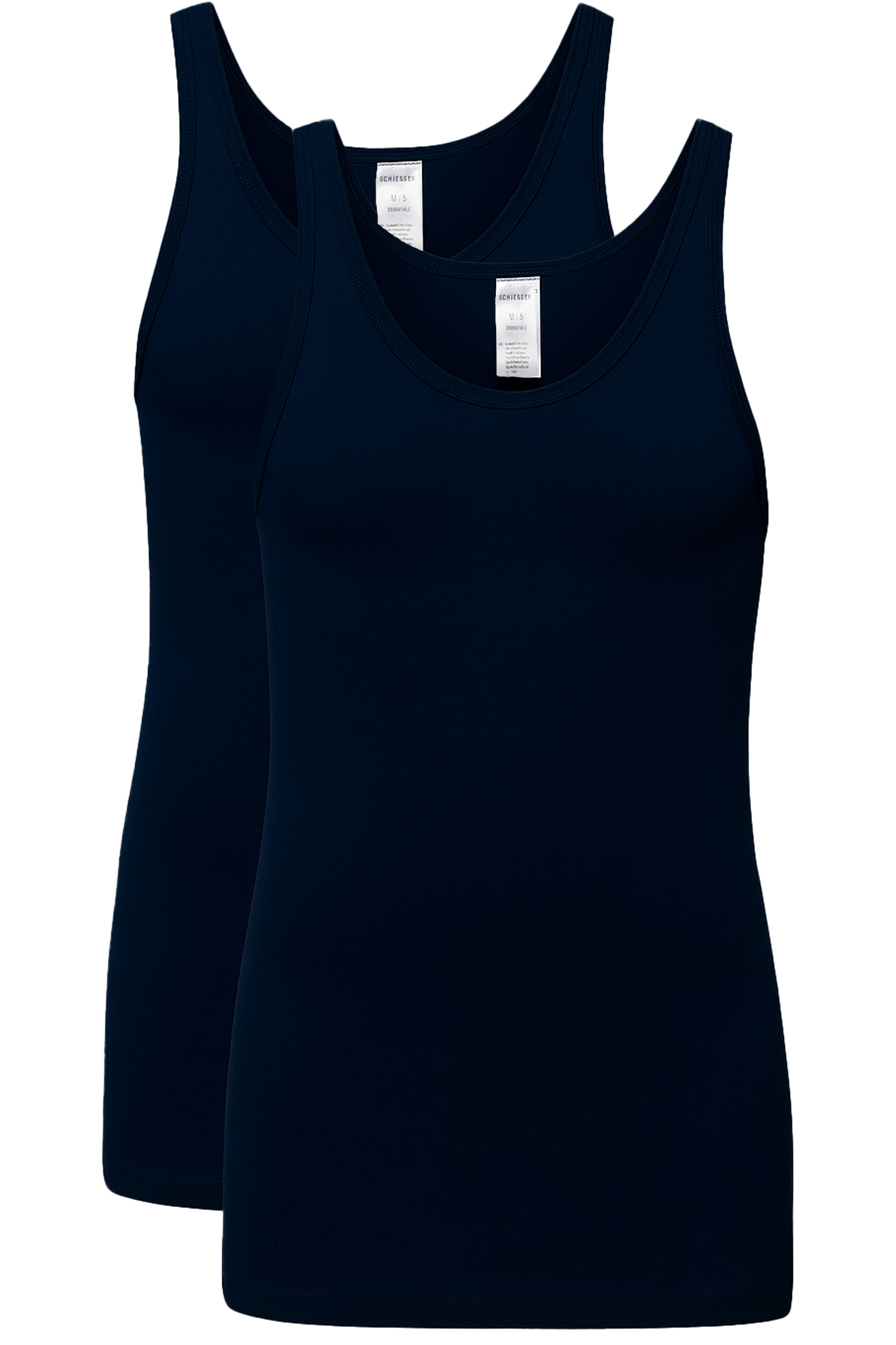 Schiesser hemden original classics 2-pack blauw