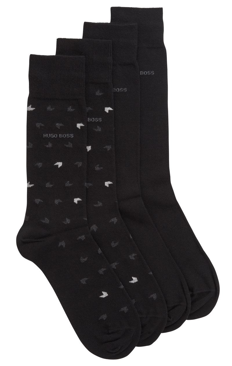 Hugo Boss sokken met print 2-paar zwart