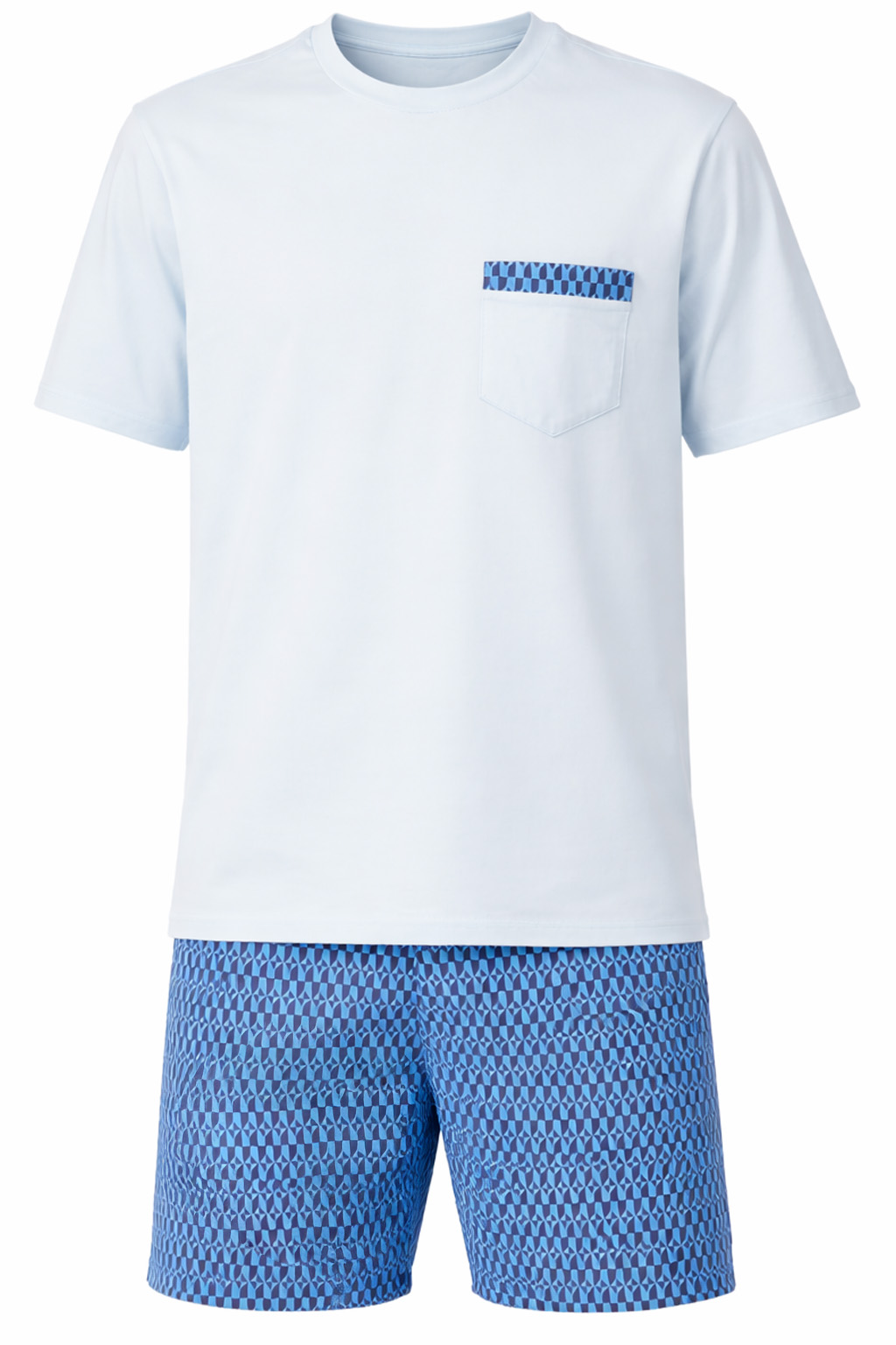 Schiesser Shortama lichtblauw