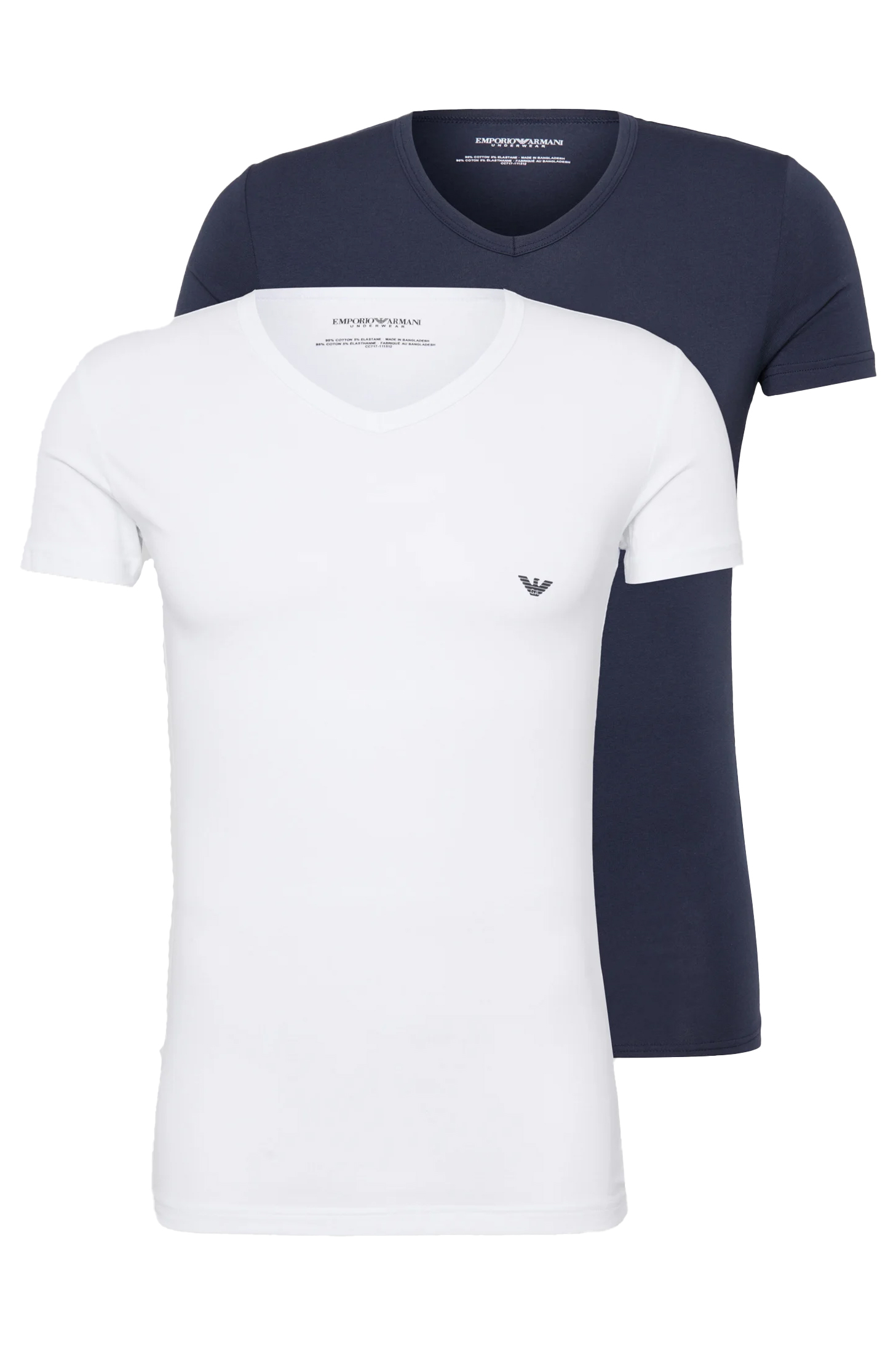 Armani T-shirts V-hals Core 2-pack wit