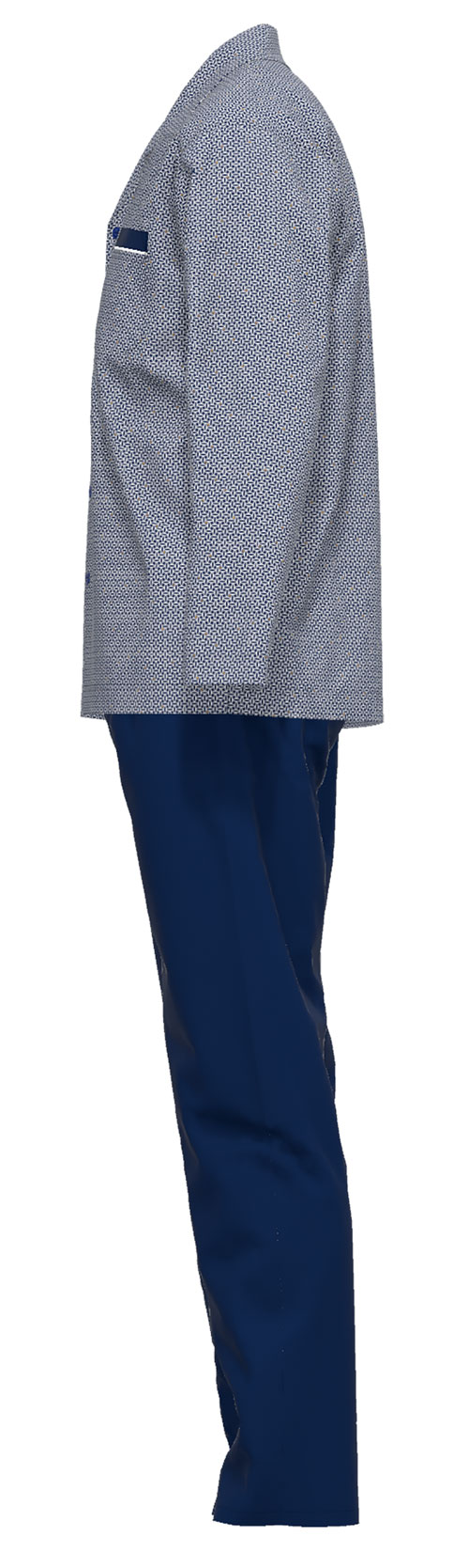 Gotzburg pyjama doorknoop blauw zijkant