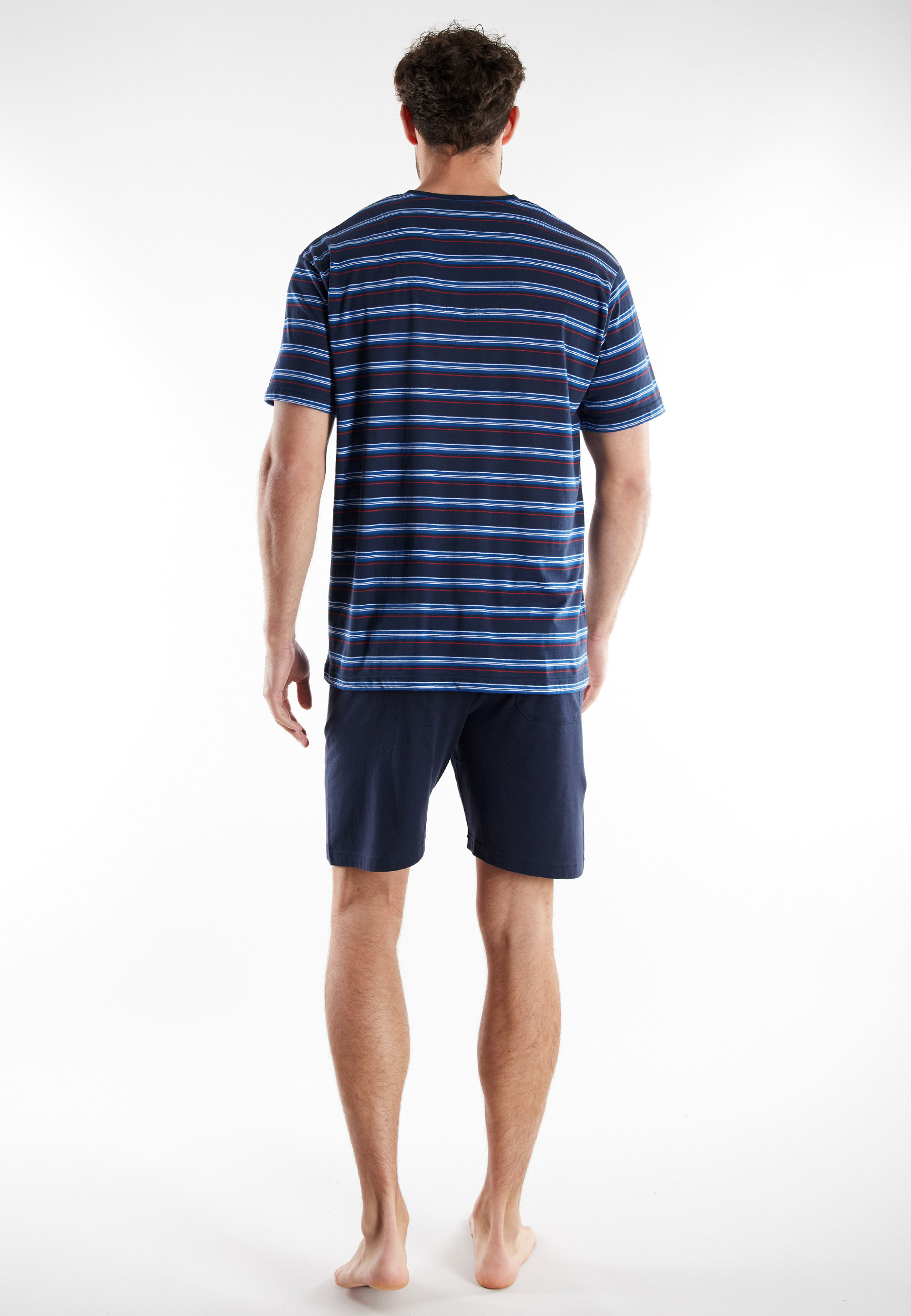 Gotzburg shortama Klima-active blauw met V-hals