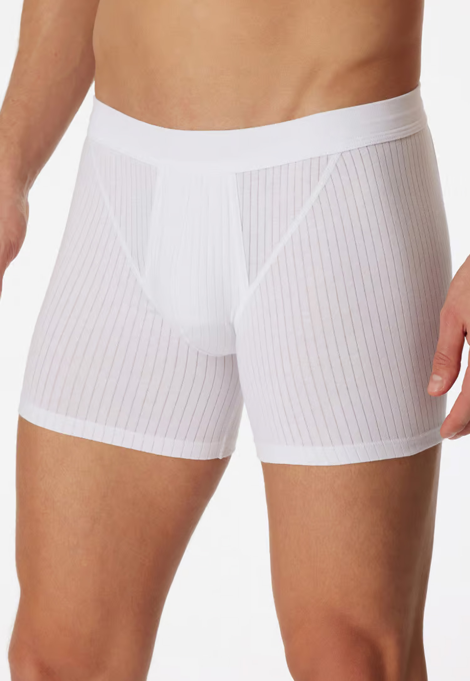 Schiesser boxershort met gulp 2-pack Authentic wit