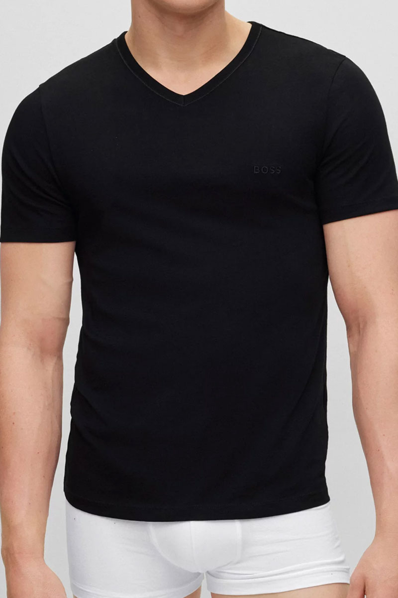 Hugo Boss T-shirt V-hals Classic 3-Pack zwart