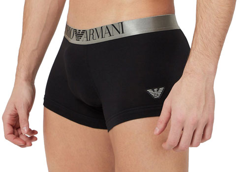 Armani boxershort trunk shiny waistband zwart