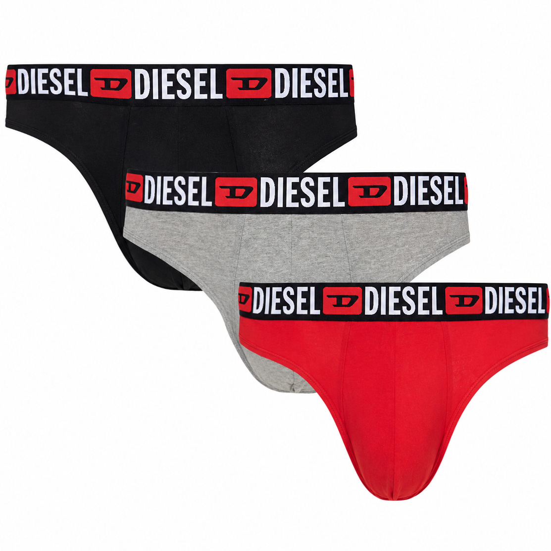 Diesel Herenstring Rick zwart-rood-grijs
