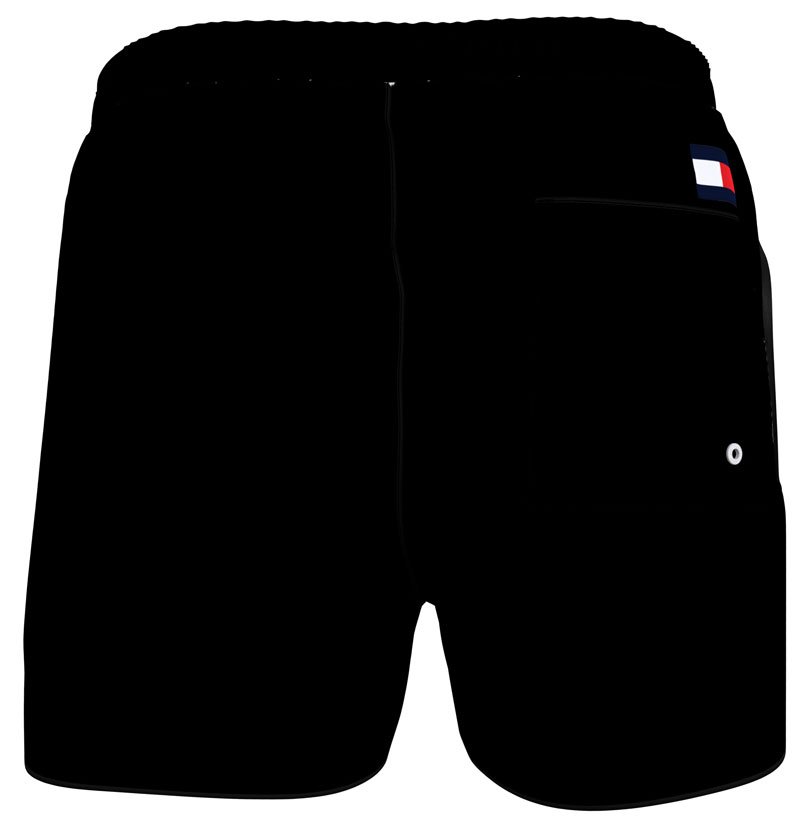 Tommy Hilfiger zwemshort medium drawstring zwart achterkant