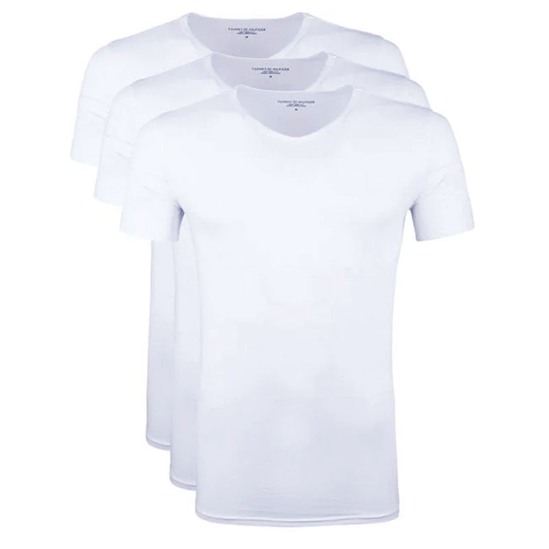 Tommy Hilfiger T-shirts wit V-hals voorkant