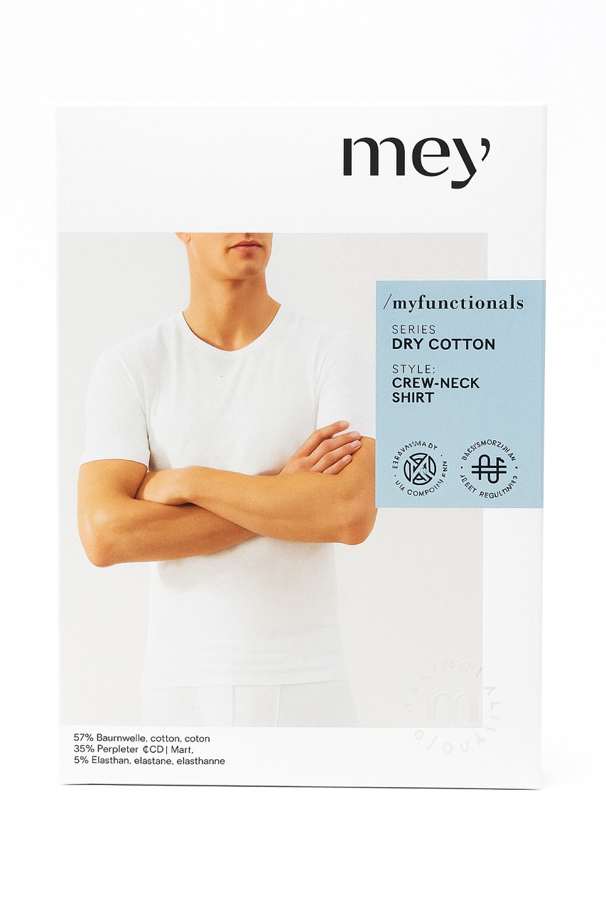 Mey T-shirt dry cotton ronde hals wit 