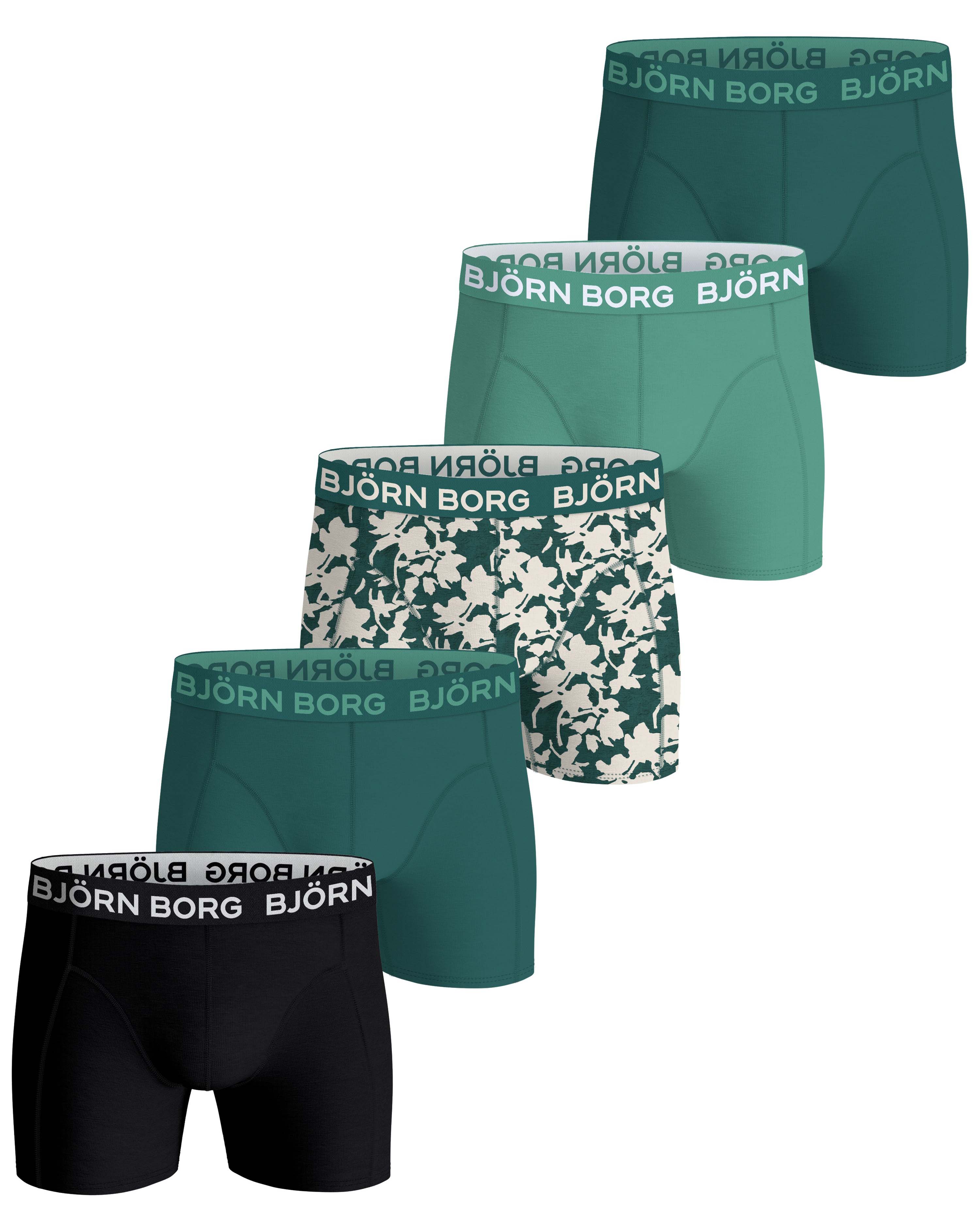 Bjorn Borg boxershorts cotton stretch 5-pack groen