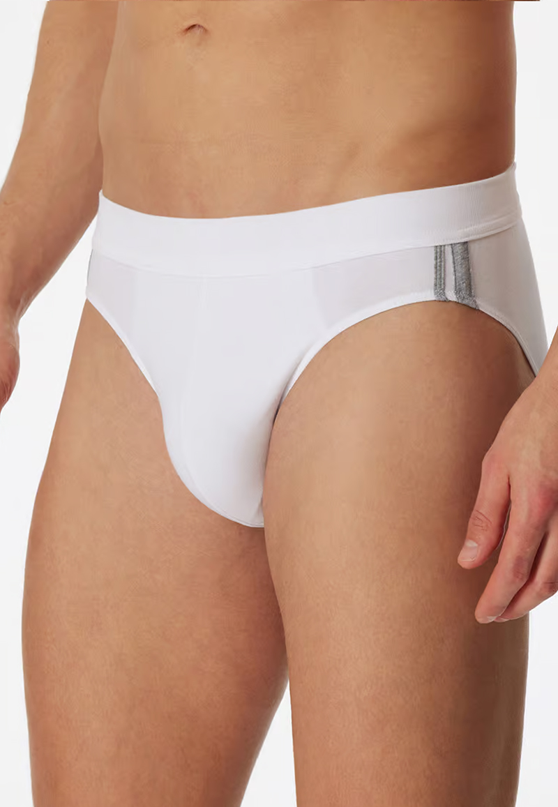 Schiesser Rio slips 3-pack 95/5 met stoffen band wit 