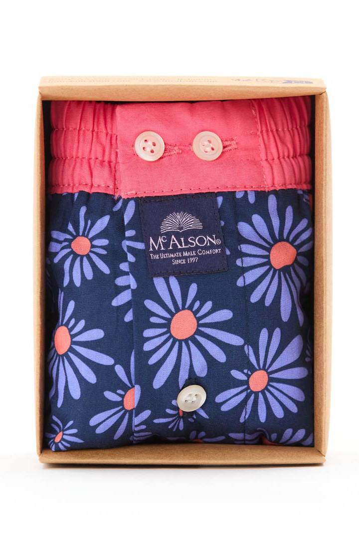 Mc Alson boxer blauw met madeliefjes print   