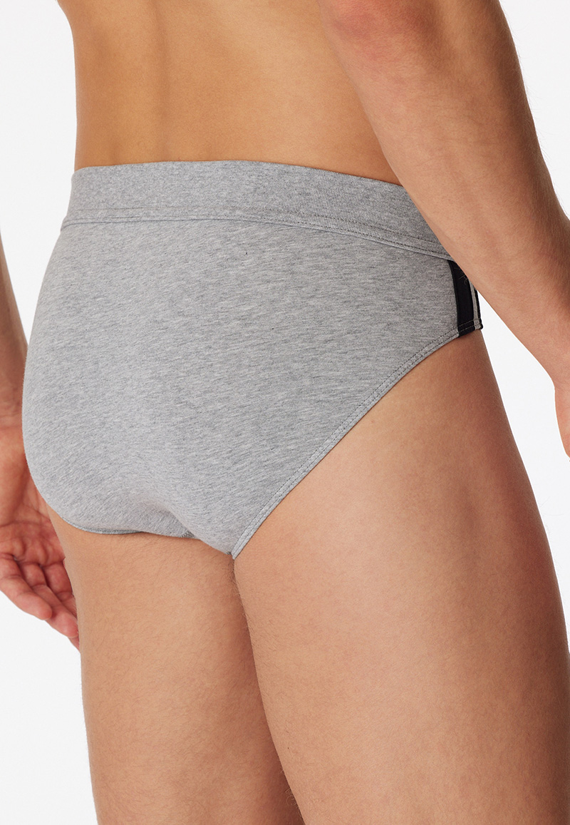 Schiesser Rio slips 3-pack 95/5 met stoffen band grijs