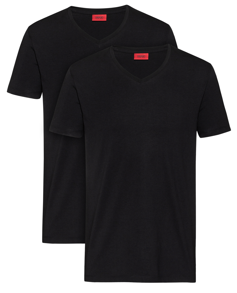Hugo Boss T-shirts 2-pack V-hals zwart