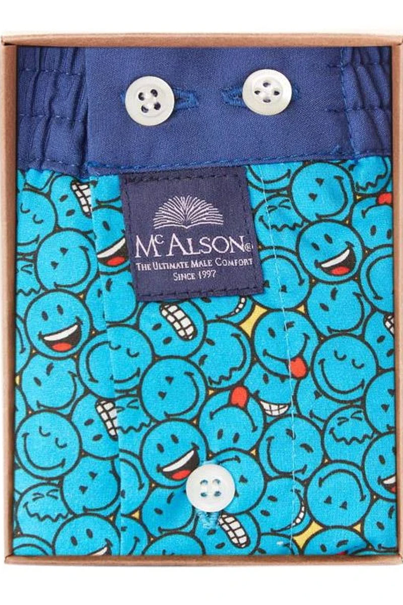McAlson Boxer met binnenbroek Smiley blauw
