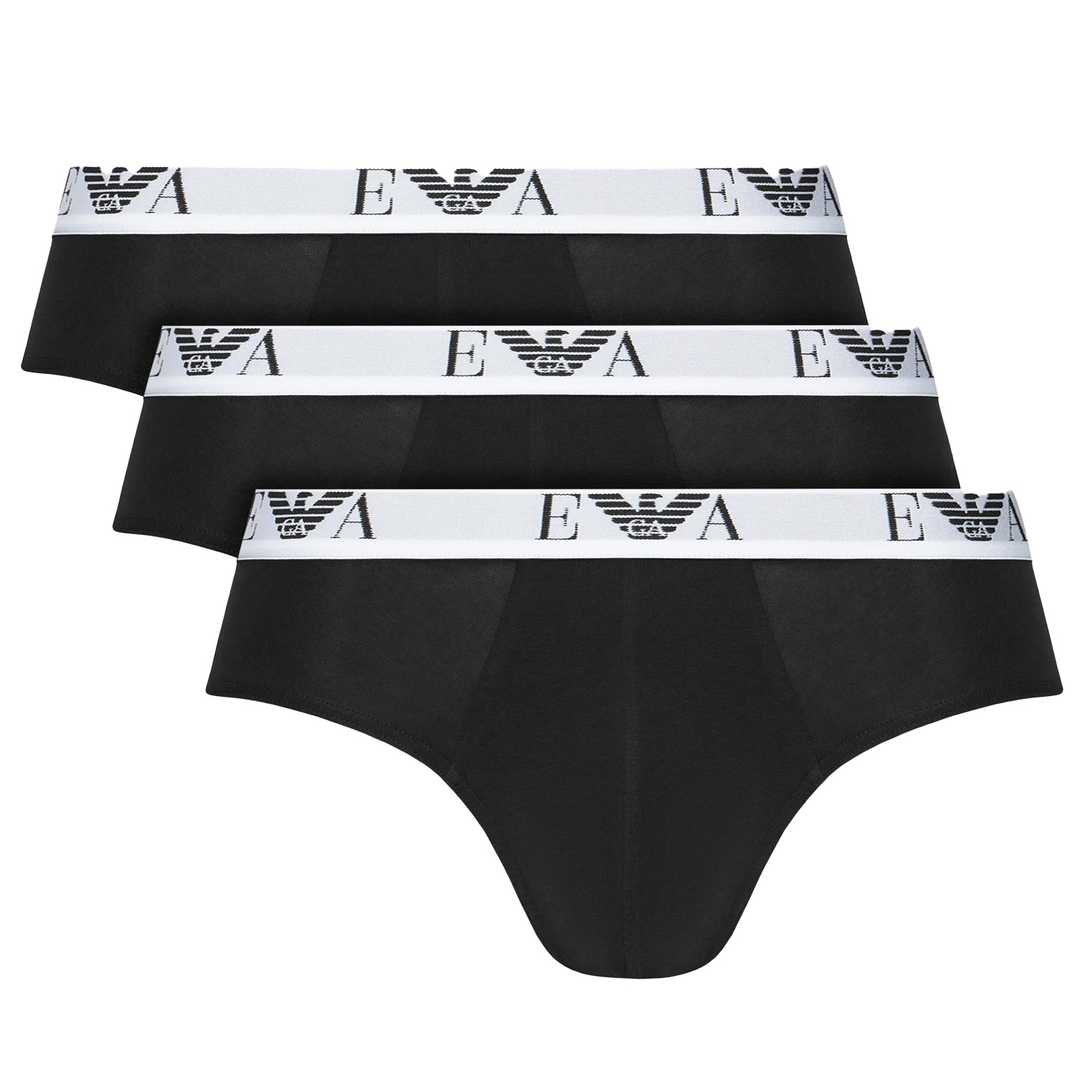 Armani slips logo band 3-pack zwart