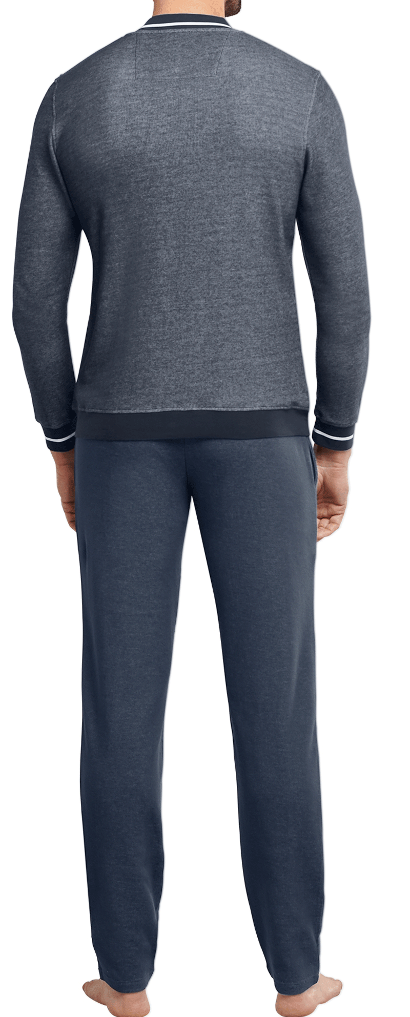 Schiesser huispak heren blauw achterkant