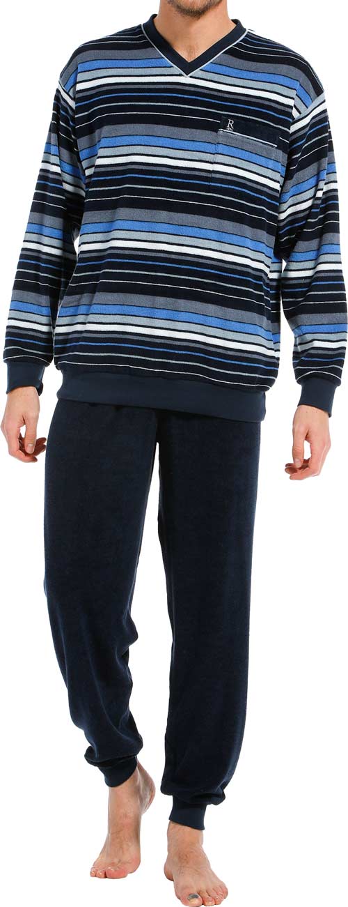 Robson pyjama badstof streep en boorden