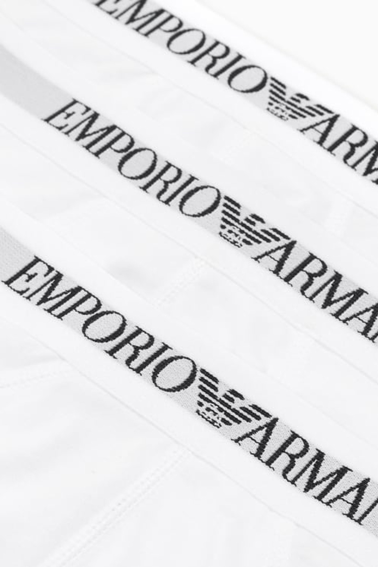 Armani slips met logo band 3-pack wit