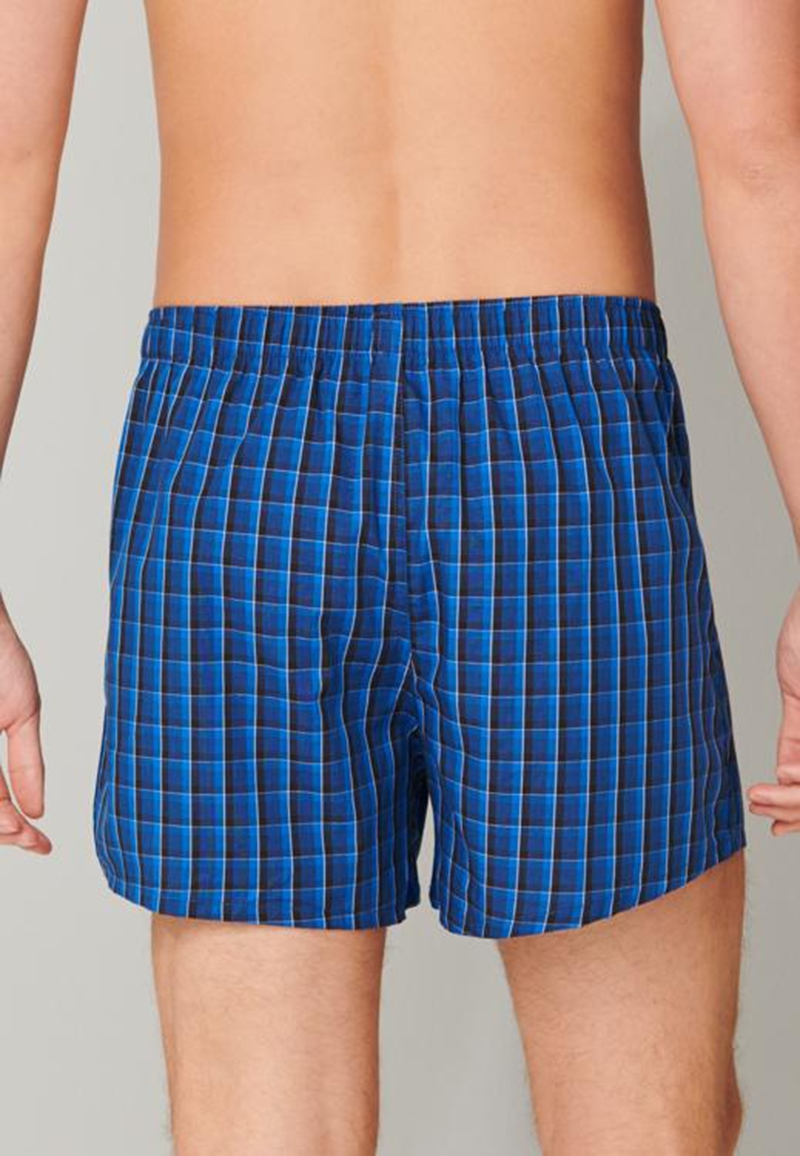 Schiesser Boxers met ruit blauw 2-pack