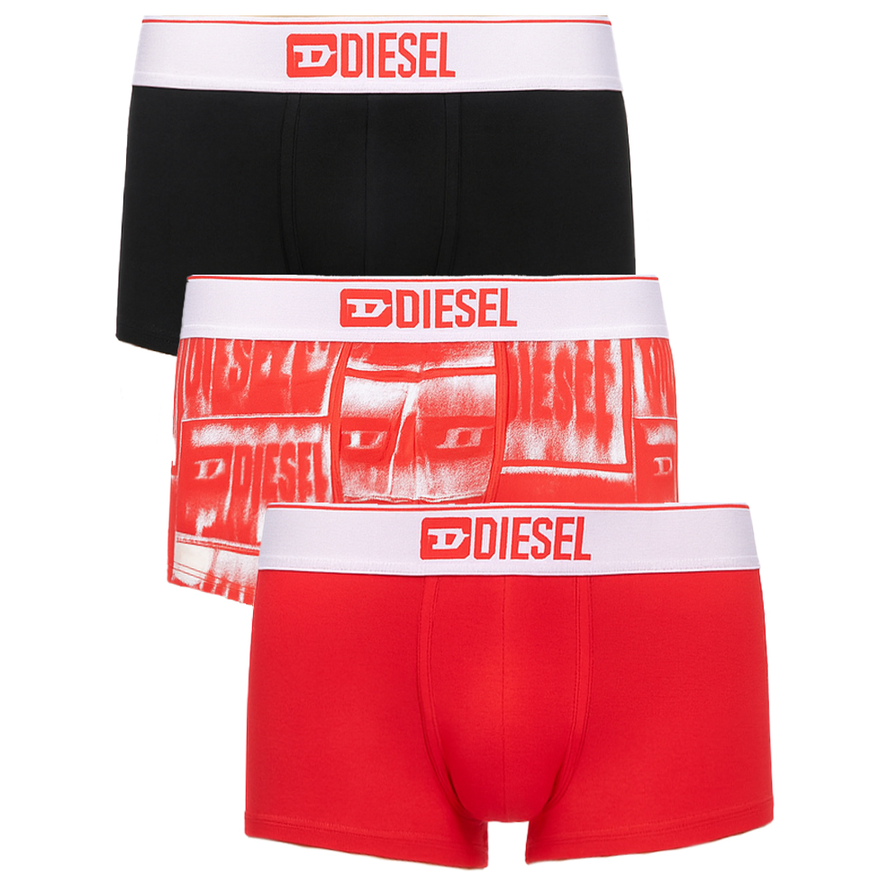 Diesel Boxershort Damien 3-pack rood-zwart 