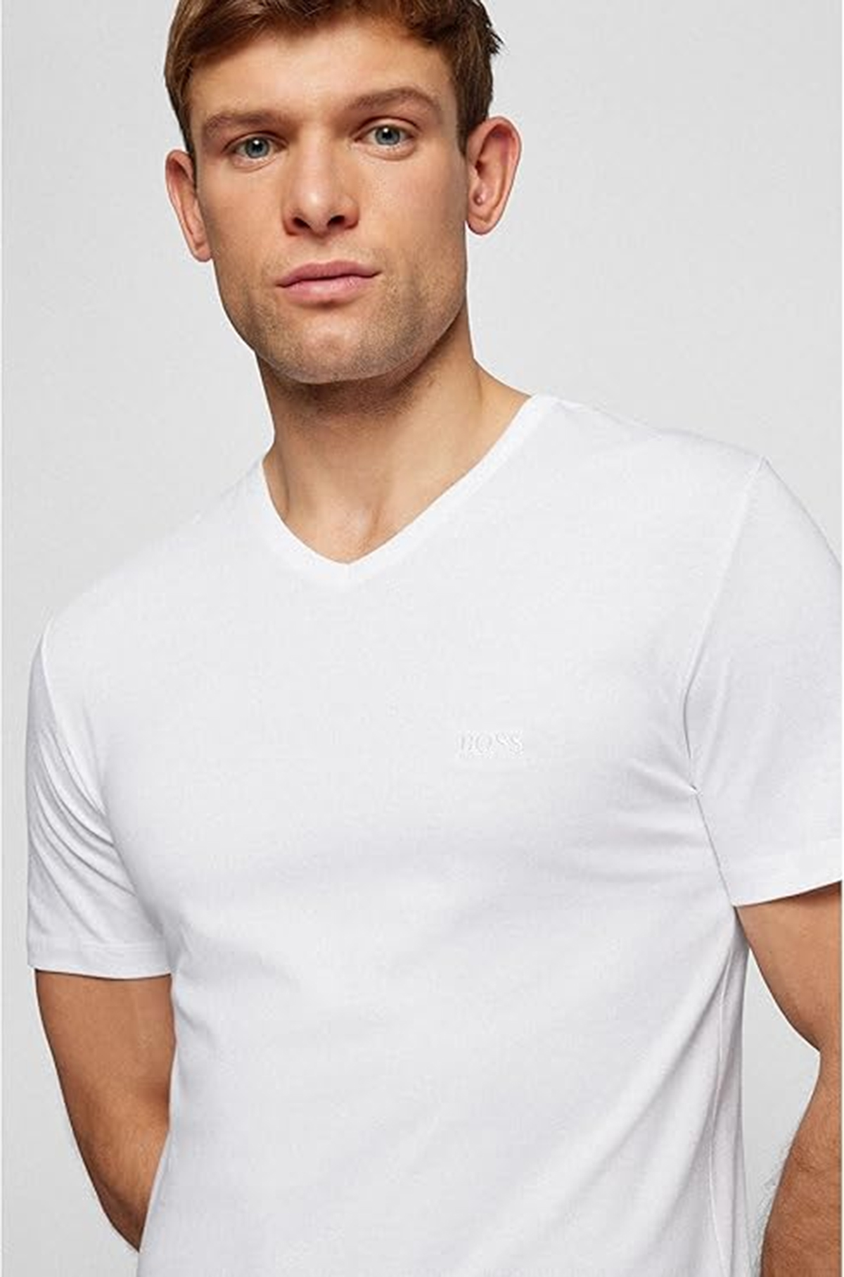 Boss T-shirts V-hals Classic 3-pack wit