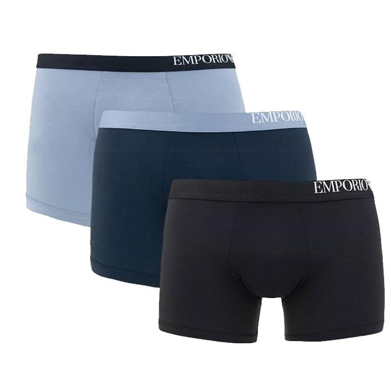 Armani boxershorts 3-pack microfiber blauw