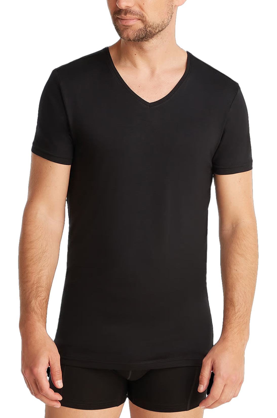 Ten Cate T-shirt Bamboo zwart met V-hals