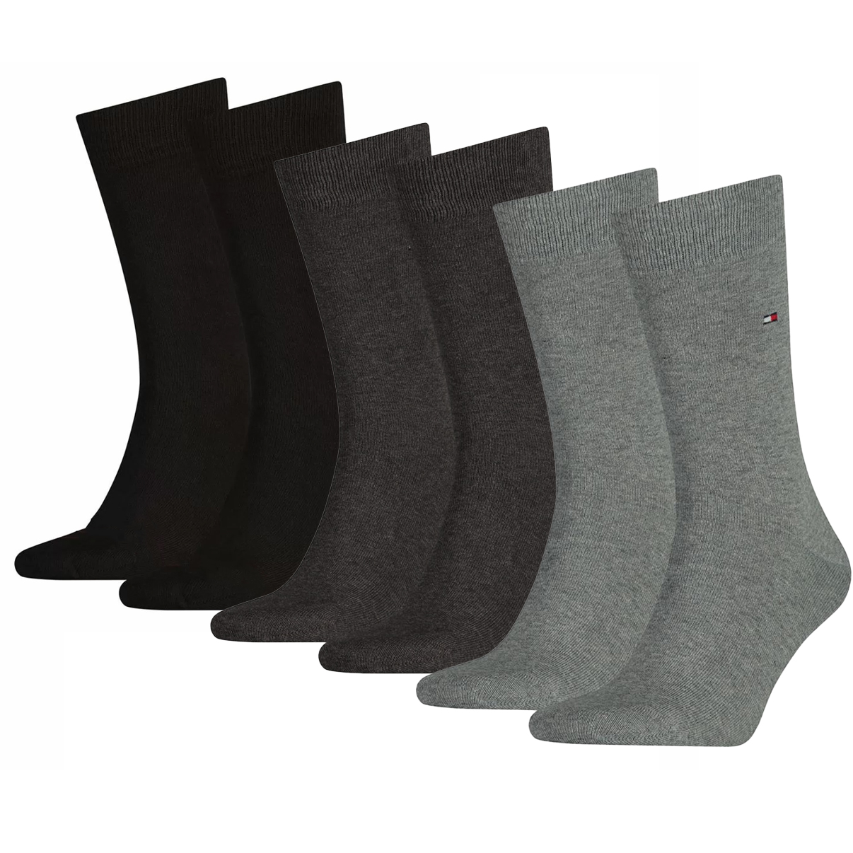 Tommy Hilfiger sokken 6-paar zwart-grijs-antraciet