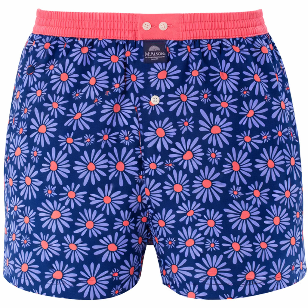 Mc Alson boxer blauw met madeliefjes print   