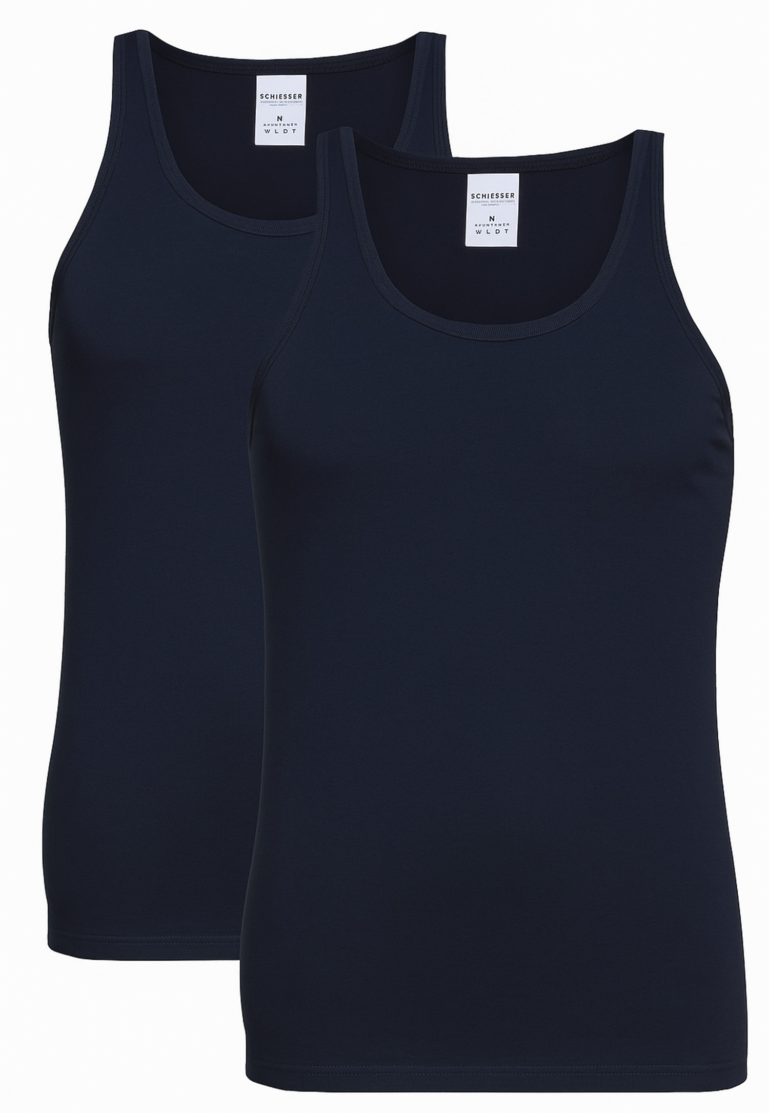 Schiesser Singlet Cotton Essentials 2-pack blauw