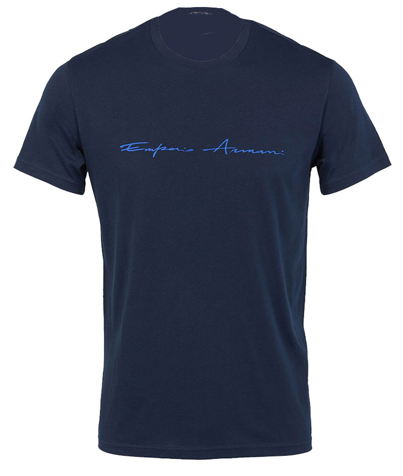 Armani Signature T-shirt blauw