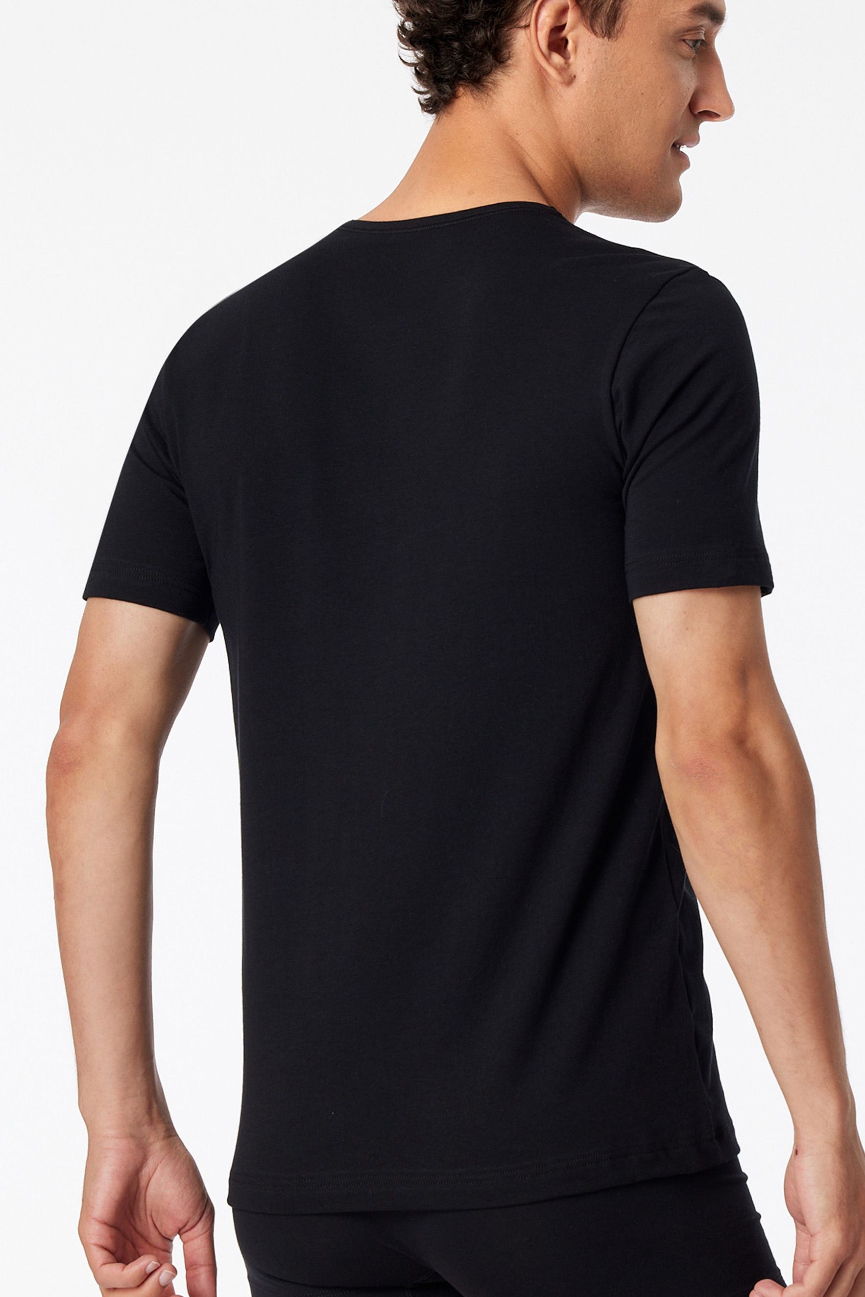 Schiesser T-shirt ronde hals 95/5 zwart 2-pack