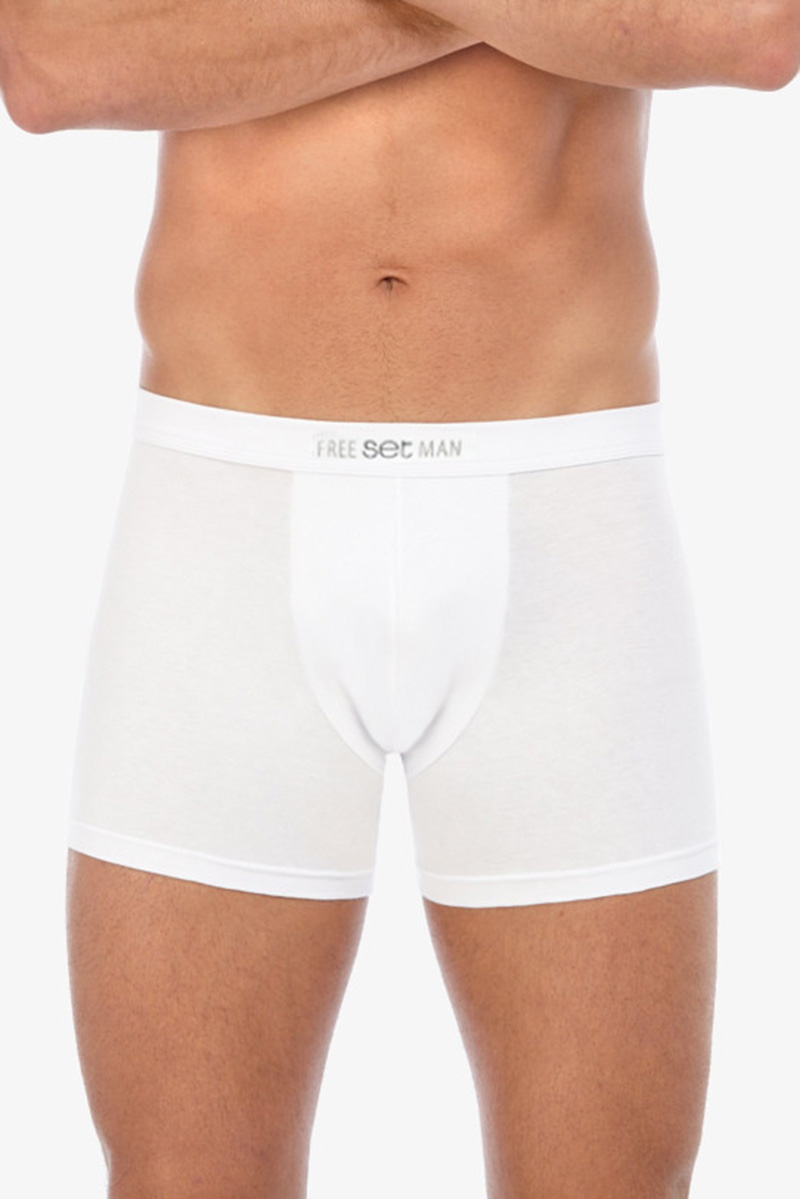 Set Boxershort cotton stretch wit