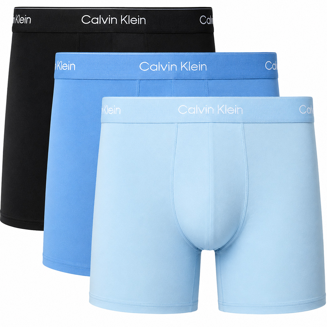 Calvin Klein Icon Boxershort lang blue-zwart 3-pack