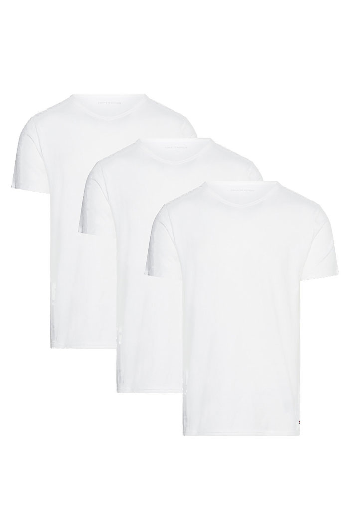 Tommy Hilfiger T-shirts V-hals stretch 3-pack wit 