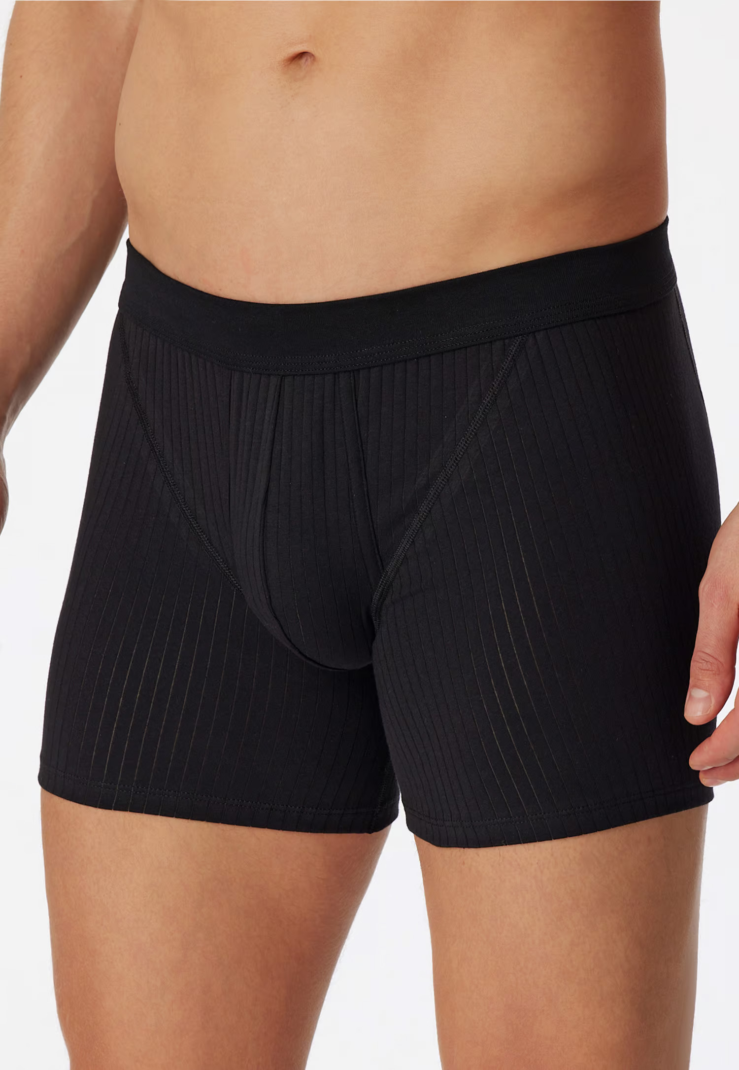 Schiesser boxershort met gulp 2-pack Authentic zwart
